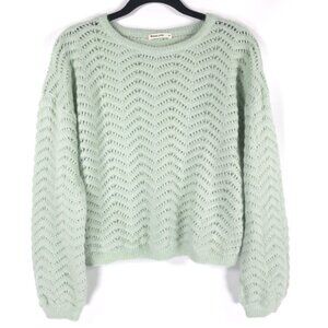 MARINE LAYER ALPACA WOOL Blend Ruby Pointelle Knit Sweater‎ 15763 Size MEDIUM